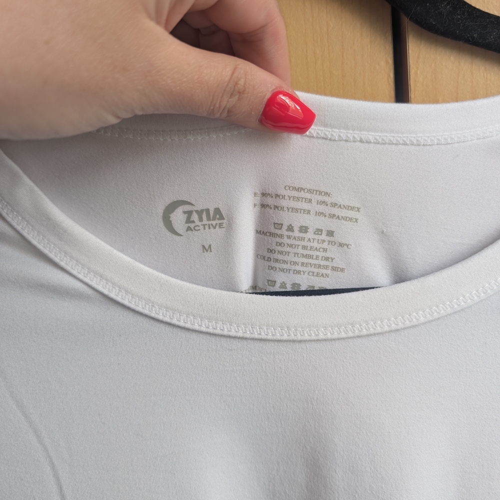 ZYIA White Short Sleeve Tee Classic Crew - Picture 3 of 3